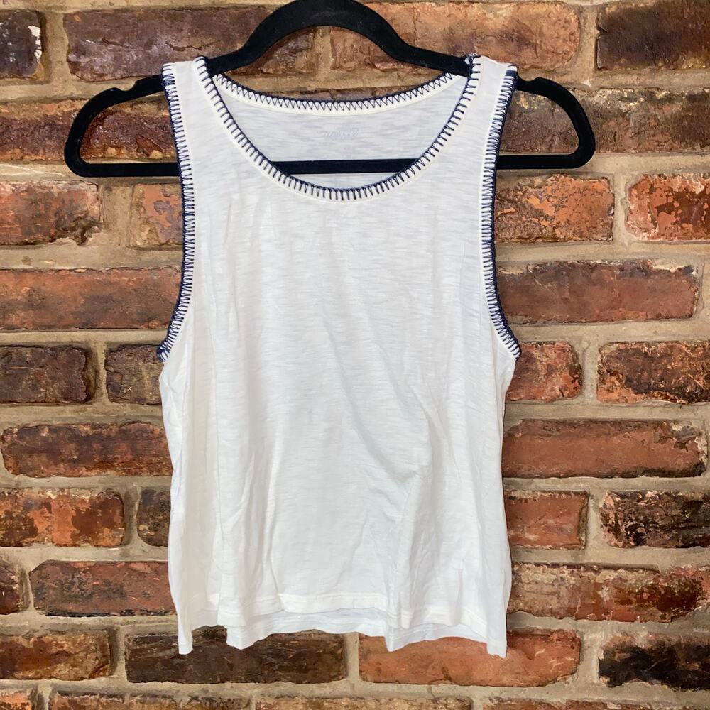 Aerie Cream Whip Stitch Sleeveless Burnout Tank Top Women's Size Small